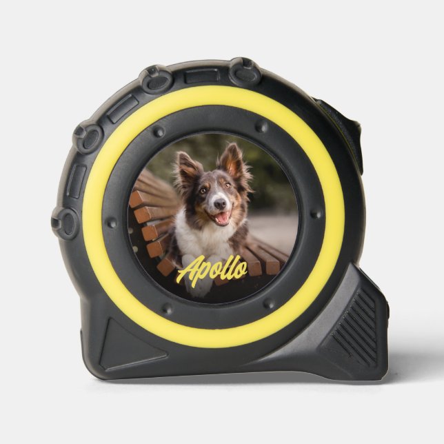 Stilvolles Foto für Haustiere und Name Maßband (Vorderseite)