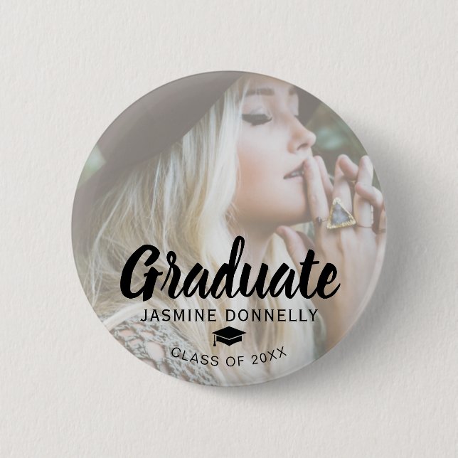 Stilvolles Foto-Graduate 2025 Button (Vorderseite)