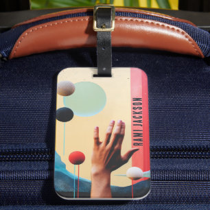 Stilvolles Foto Hello Hand l Modern Collage Monogr Gepäckanhänger