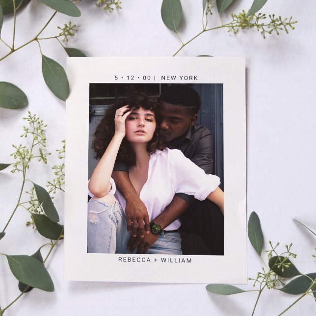 Stilvolles Foto Hochzeit Sichern Sie das Datum Ein Postkarte (Von Creator hochgeladen)