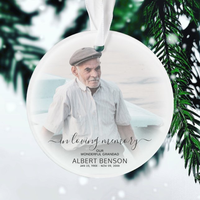 Stilvolles Foto in der Erinnerung Ornament (Von Creator hochgeladen)