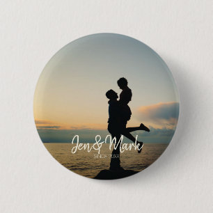 Stilvolles Foto. Name und Jahr Typografie. Button