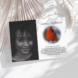 Stilvolles Foto Roter Kardinal Beerdigung Dankesch Dankeskarte