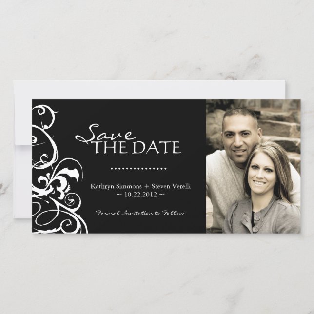 Stilvolles Foto Save the Date Einladung (Vorderseite)