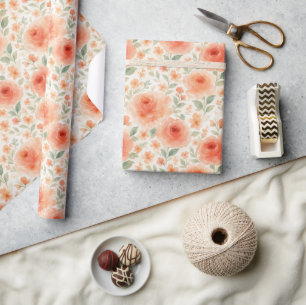 Stilvolles französisches Shabby-Chic-Blumenkunstmu Geschenkpapier