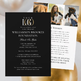 Stilvolles Gala Custom Event Logo Foto Schwarz-wei Einladung