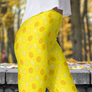Stilvolles Gelb- und Kanarengelbes Polka-Dotter-Mu Leggings