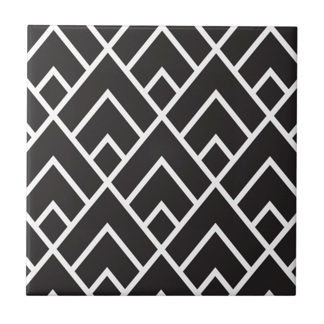 Stilvolles geometrisches Diamantgittermuster Fliese (Vorderseite)