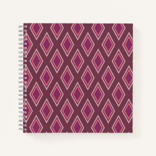 Stilvolles geometrisches Diamantmuster in Lila Notizbuch