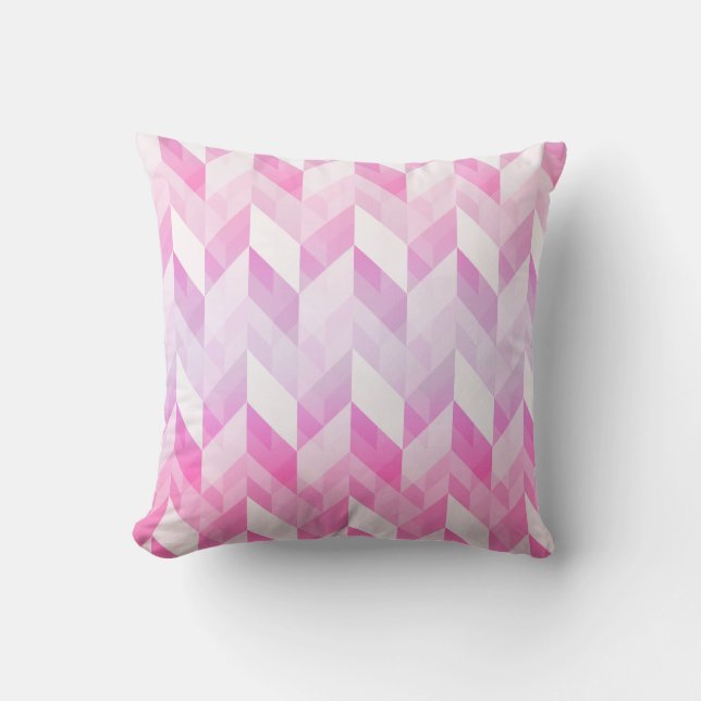 Stilvolles geometrisches Ombre Pink-Muster Kissen (Vorderseite)