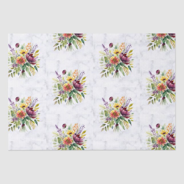 Stilvolles Geschenk Wrap Bouquet Marmordesign Seidenpapier (Vorderseite)
