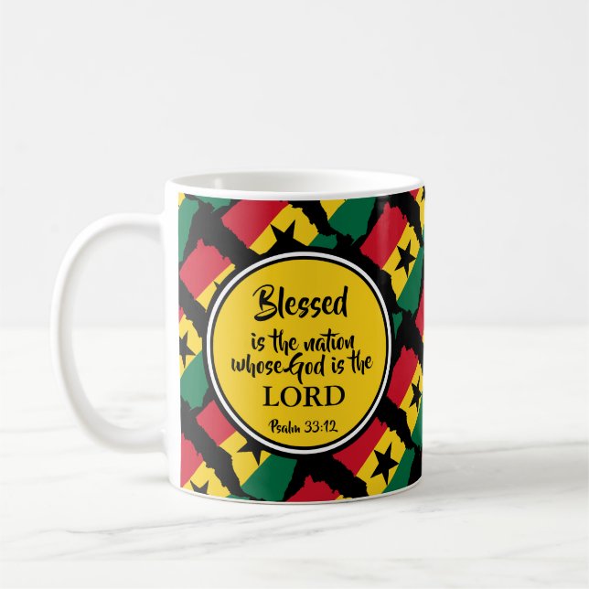 Stilvolles GHANA gesegnetes Nation Monogram-Gesche Kaffeetasse (Links)
