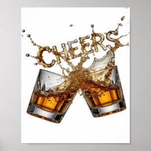 Stilvolles Gold CHEERS Design Poster