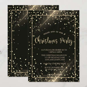 Stilvolles Gold Dots Company Weihnachtsfest Party Einladung