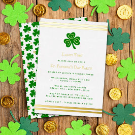 Stilvolles Gold Foil St. Patrick's Day Party Folieneinladung