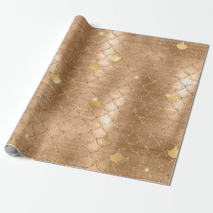 Stilvolles Gold-Glitter-Meerjungfrau-Schuppen-Must Geschenkpapier