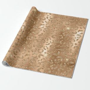 Stilvolles Gold-Glitter-Wild-Leopard-Flecken-Muste Geschenkpapier