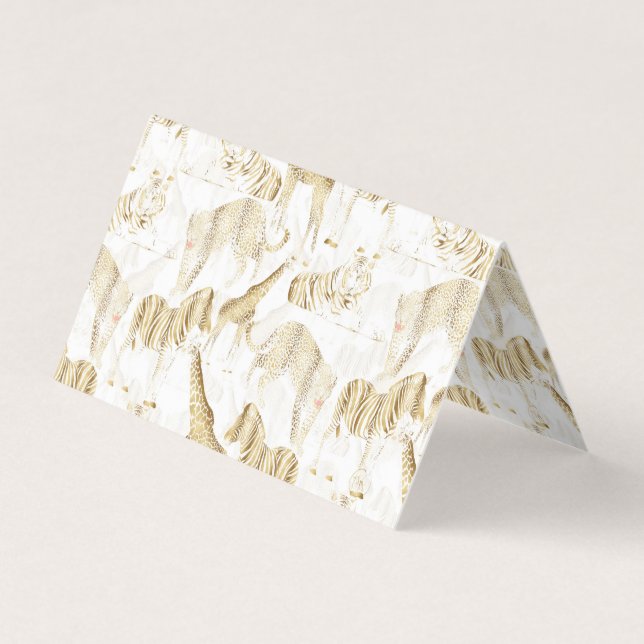 Stilvolles Gold Jungle Wild Animals Muster Visitenkarten (Vorderseite)