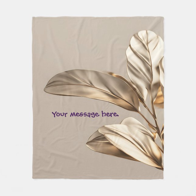 Stilvolles Gold Leaf Fleecedecke (Vorderseite)