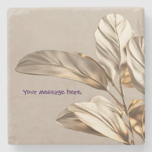 Stilvolles Gold Leaf Steinuntersetzer