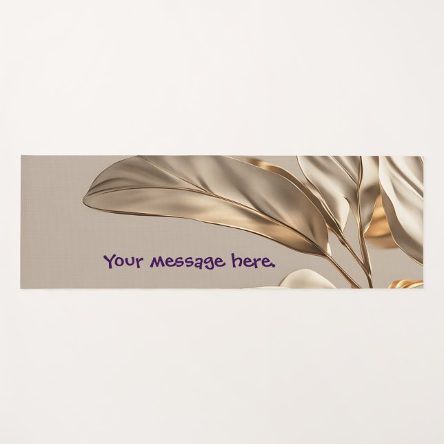 Stilvolles Gold Leaf Yogamatte (Vorderseite (Horizontal))