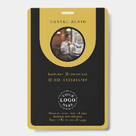Stilvolles gold-schwarzes Mitarbeiter-ID-Ausweis-D Ausweis