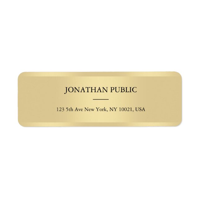 Stilvolles Gold Template Modernes Minimalistisches (Vorne)