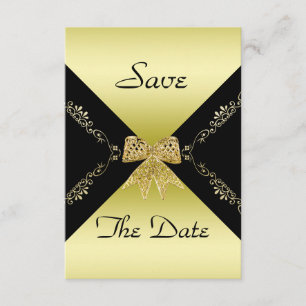 Stilvolles Gold u. schwarzer dekorativer Bogen Save The Date