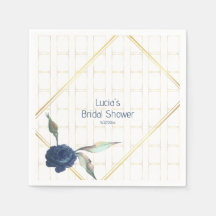 Stilvolles Golden Frame Navy Brautparty