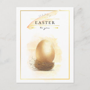 Stilvolles Goldenes Ei Happy Easter Pencil Art Postkarte