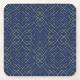 Stilvolles goldenes geometrisches Boxdesign Navy Rechteckiger Pappuntersetzer