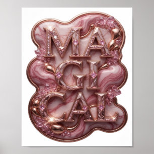 Stilvolles goldenes MAGISCHES Grafikdesign Poster