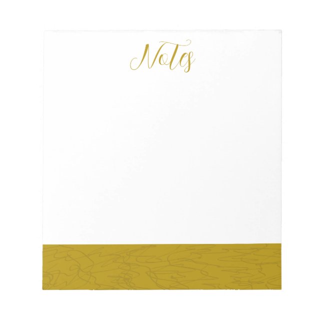 Stilvolles goldenes Notepad Notizblock (Vorderseite)