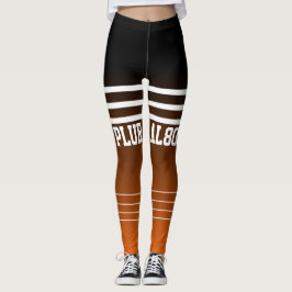 Stilvolles Gradientenschwarz-orange mit Monogramm Leggings