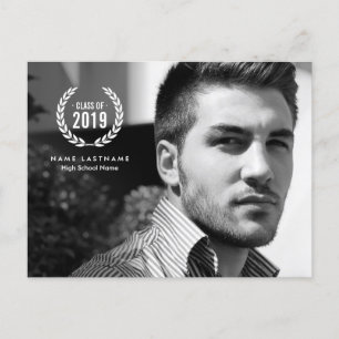 Stilvolles Graduate Laurel Wreath Foto Postcard Einladungspostkarte