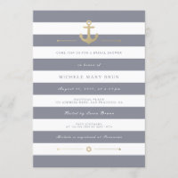 Stilvolles, grau gestreiftes nautisches Brautparty