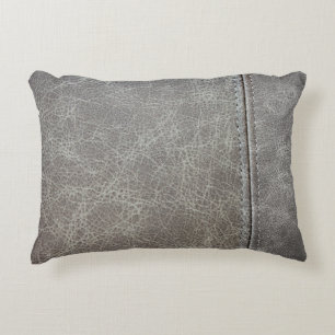 Stilvolles graues Leder-Look Dekokissen