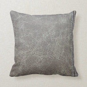 Stilvolles graues Leder-Look Kissen