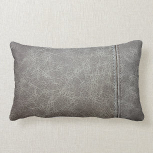 Stilvolles graues Leder-Look Lendenkissen