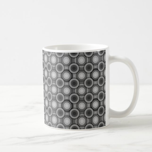 Stilvolles Gray Circles-Muster Kaffeetasse (Rechts)
