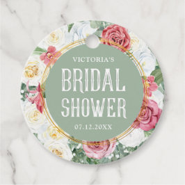 Stilvolles Green Floral Boho Brautparty Geschenkanhänger