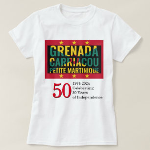 Stilvolles GRENADA 50 Jahre Unabhängigkeit 2024 T-Shirt
