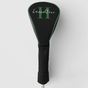 Stilvolles grünes Monogramm Namensinitiale Golf Headcover