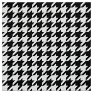 Stilvolles Hahnentrittmuster Schwarz-weiß Geometri Stoff