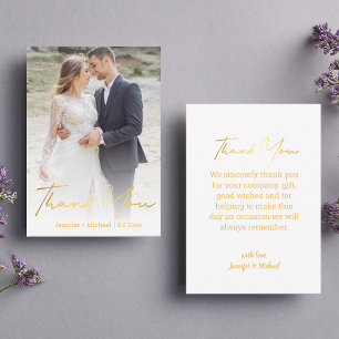 stilvolles, handgeschriebenes Foto für Hochzeiten Mitteilungskarte