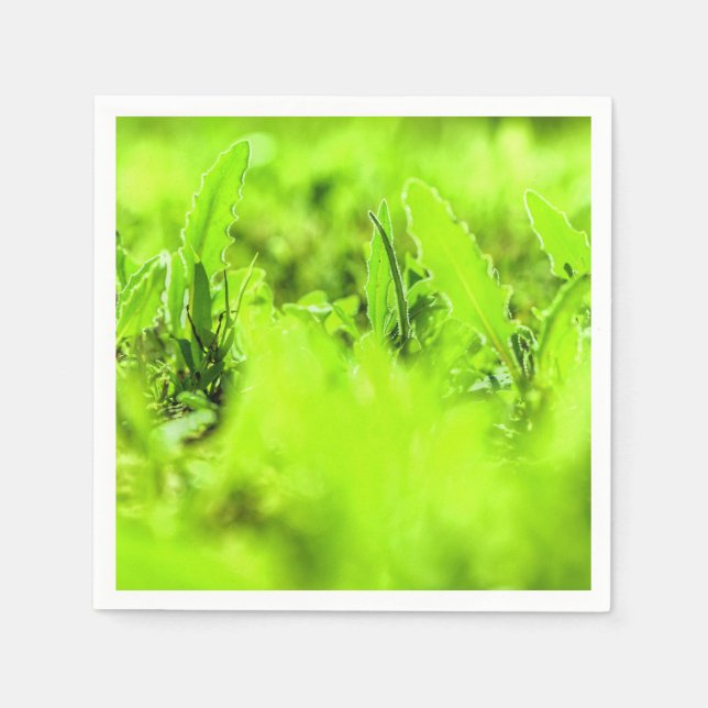 Stilvolles, helles grünes Grass Papier Napkin Serviette (Vorderseite)