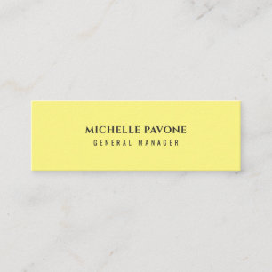 Stilvolles Hellgelb Einfaches Schlichtes Professio Mini Visitenkarte