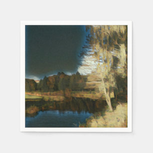 Stilvolles Herbst Landschaftsdokument Neapel Serviette