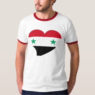 Stilvolles Herz mit Flagge von Syrien T-Shirt