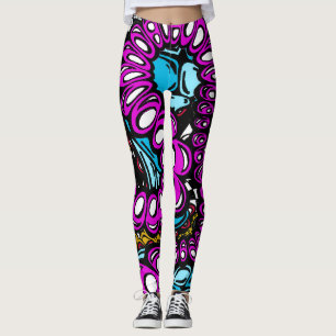 Stilvolles High Fashion Lila Blue Abstract Design Leggings
